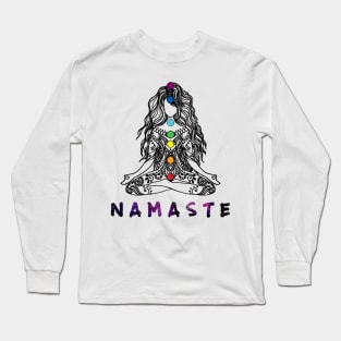 Chakra Meditation Yoga Pose Spiritual Namaste Tattoo Long Sleeve T-Shirt